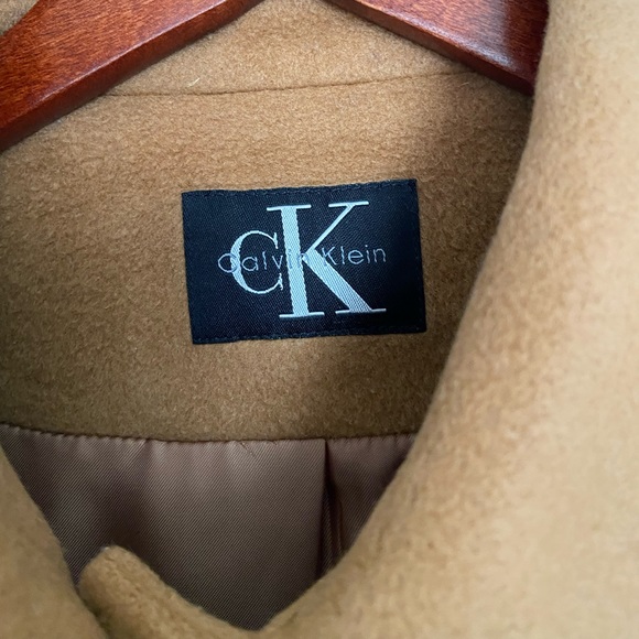 Calvin Klein Womens Peacoat Jacket Beige Size 14 Wool - Picture 5 of 7